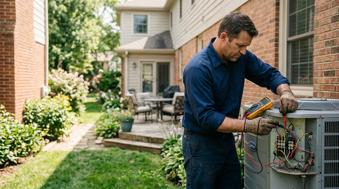 HVAC technician working near Macedonia, IL